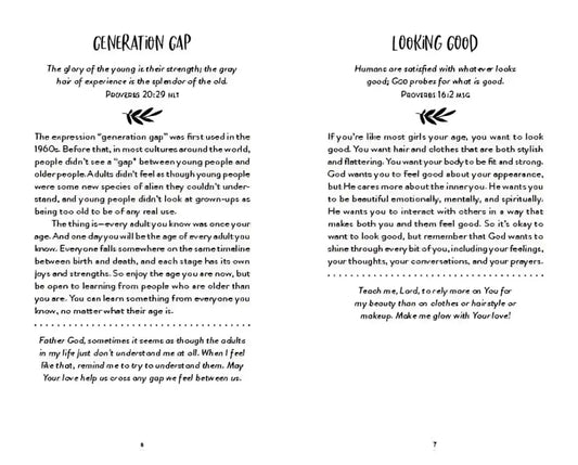 180 Devotions For When Life Is Hard for Teen Girls - Devotionals pages inspirational text