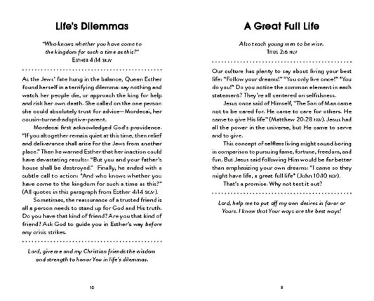 180 Devotions For When Life Is Hard for Teen Guys - Devotionals pages christian text