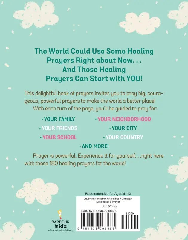 180 Healing Prayers for the World - Young Girls Devotional - Devotionals book cover prayers
