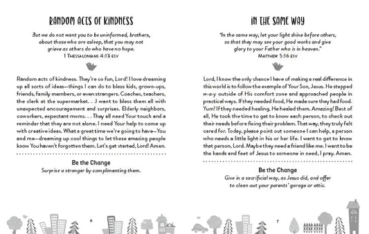 180 Healing Prayers for the World - Young Girls Devotional - Devotionals two-page spread inspirational text