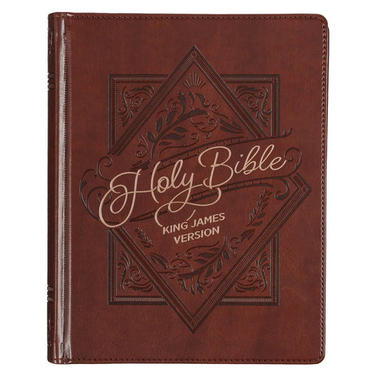Saddle Tan Faux Leather Hardcover King James Version Note - taking Bible | Bibles | 2