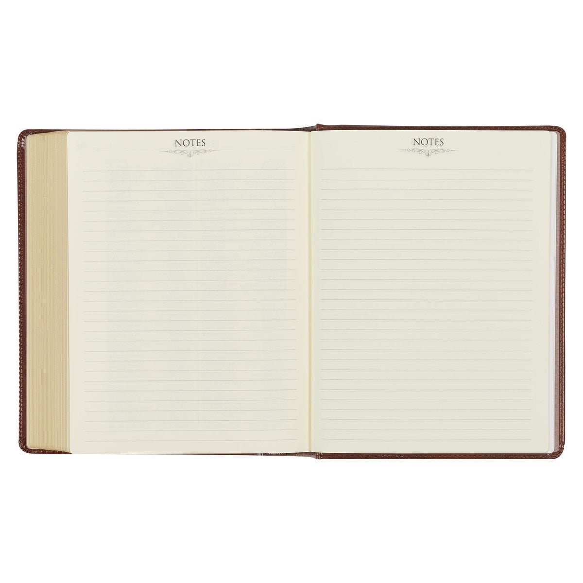 Saddle Tan Faux Leather Hardcover King James Version Note - taking Bible | Bibles | 11
