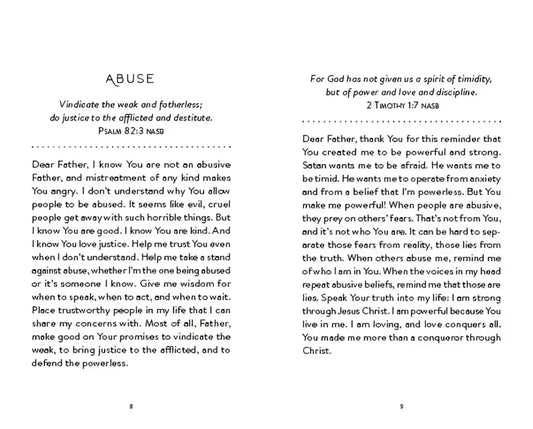 A Devotional of Prayers For Difficult Times For Teen Girls - Devotionals pages inspirational text