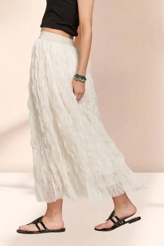 ADORA Elastic Waist Cloud Fluffy Maxi Skirt - Skirts
