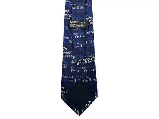 Amazing Grace Navy Blue Tie - Neckties navy blue patterned tie