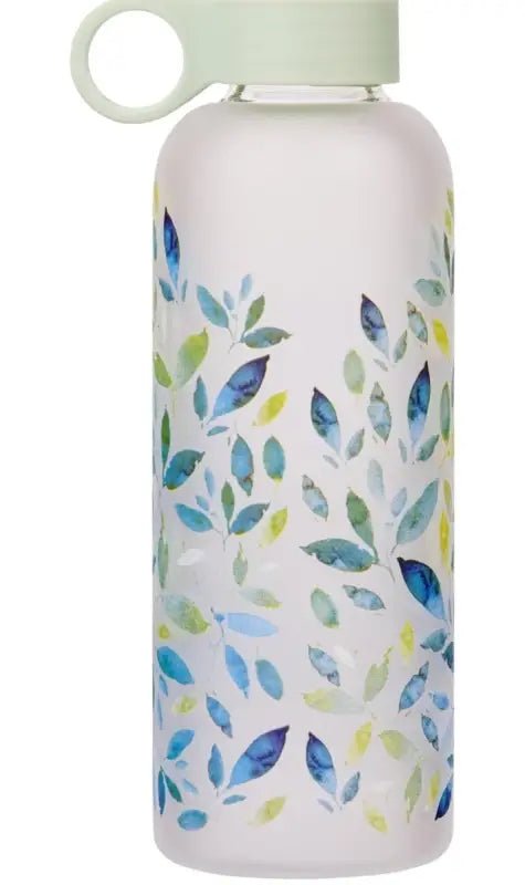 Be Still Minty Leaf Glass Water Bottle - Psalm 46:10 - Water Bottles