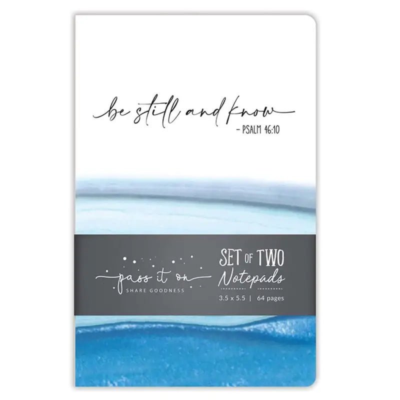 Be Still Notepad Set - Notepads set two notepads blue watercolor