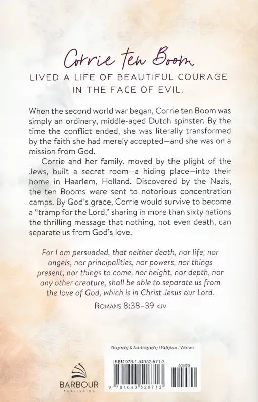 Beautiful Courage: The Story of Corrie ten Boom - Biography book cover text