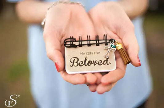Beloved Scripture Flip - Scripture Flips beloved notepad cross charm