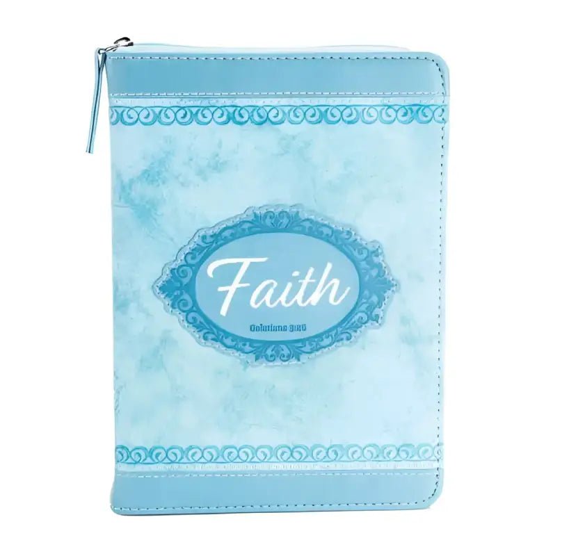 Bible Journal - Blue Faith Galatians 3:26 - Journals light blue zippered bible cover