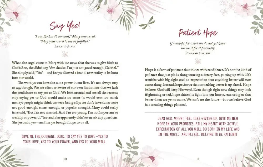 Blessed Is She Who Hopes Devotional - Devotionals pages devotional book