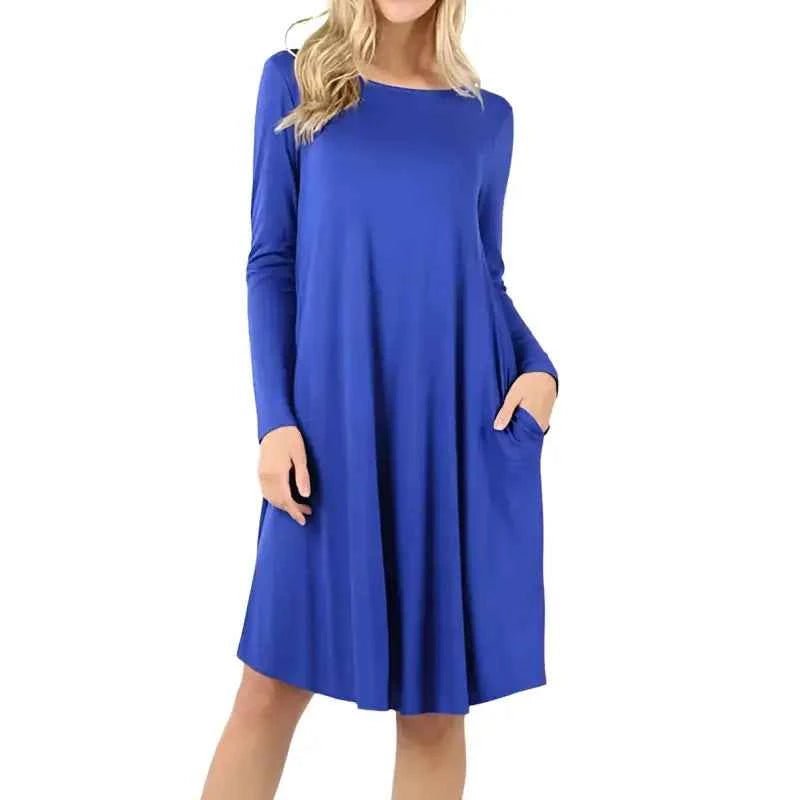 Blue Signature Dress with Side-pockets