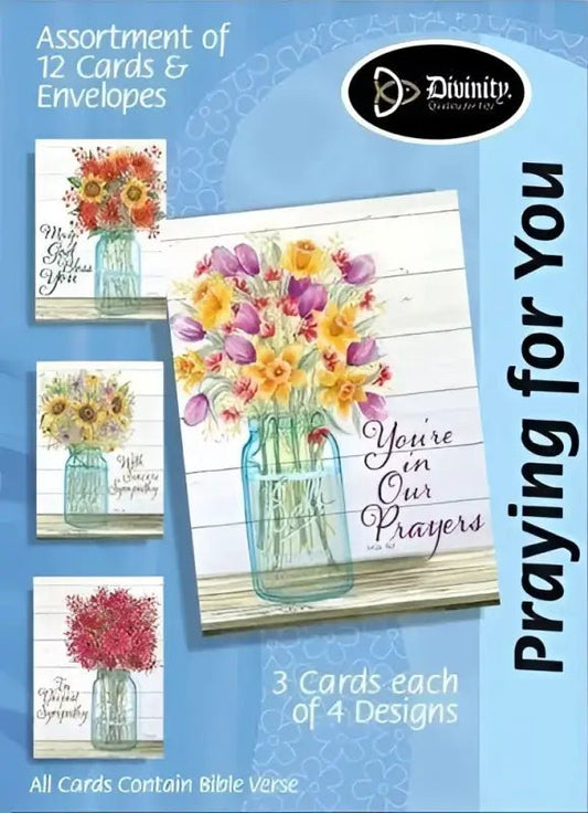 Christian Sympathy-Flower Mason Jar Boxed Cards - Greeting Cards assorted floral cards