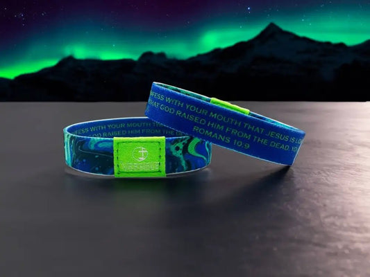 Cosmic Tide - Romans 10:9 Wristband - X-Small - Wristbands