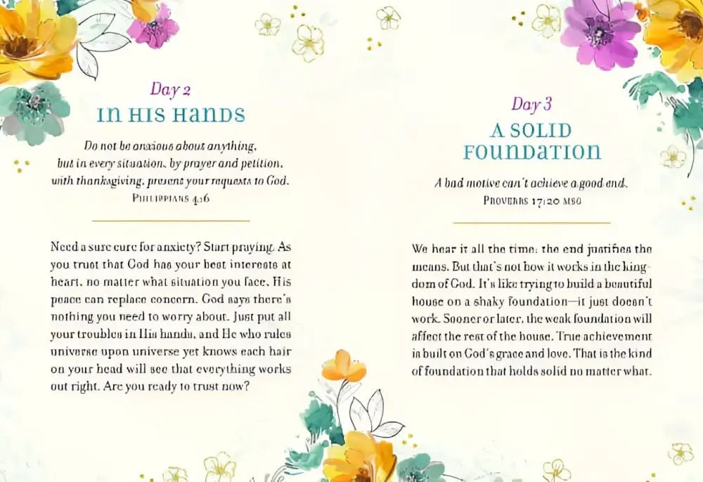 Daily Devotions for the Anxious Heart - Devotionals devotional book pages