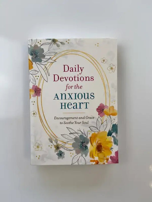 Daily Devotions for the Anxious Heart - Devotionals floral-themed book