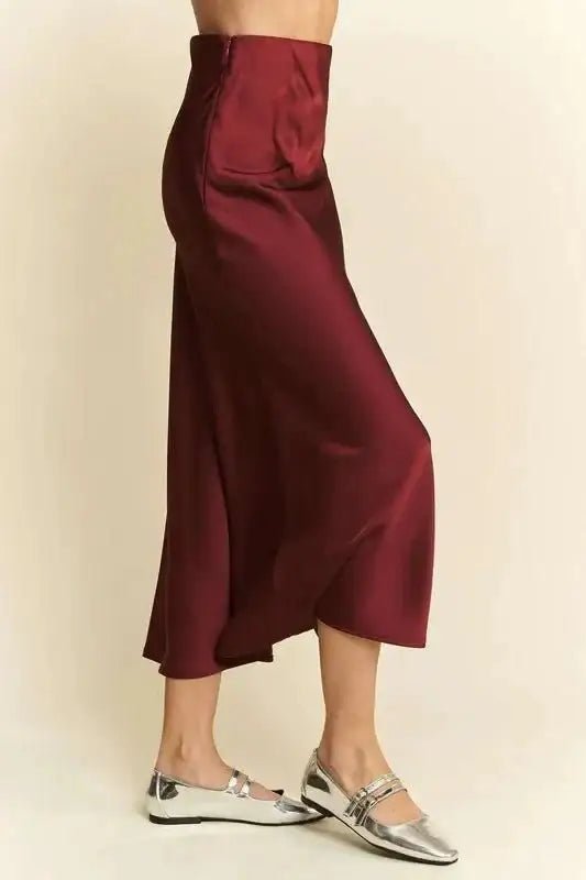 Davi & Dani High Waist Midi Skirt - Skirts