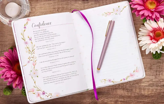 Delight Yourself in the Lord Faux Leather Journal - Journals open journal pen