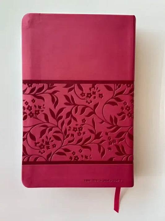 Deluxe Gift & Award Pink KJV Bible - Bibles maroon floral-patterned journal