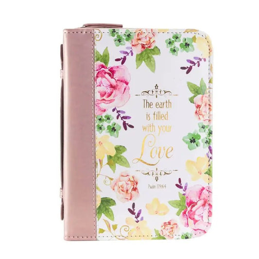 Divine Details: Watercolor Garden Bible Cover - Large (7’’ x 10’’ x 2’’) - Bible Covers floral-patterned book cover