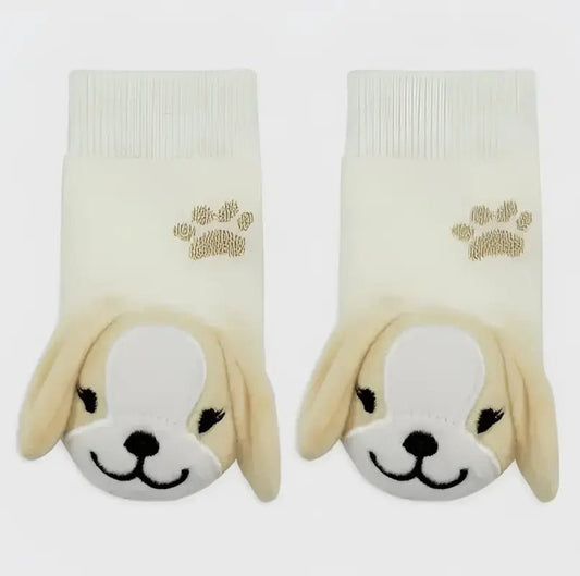 Doggie Boogie Toes Rattle Socks - 0-1 - Baby Socks pair dog-themed socks