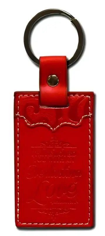 Everlasting Love Red Keychain - Keychains red leather keychain metal ring
