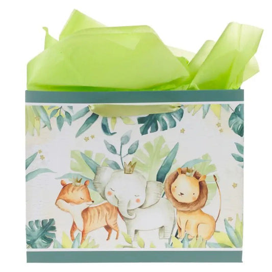 Every Good and Perfect Gift Forest Animals Large Landscape Gift Bag with Card Set - James 1:17 - Gift Bags