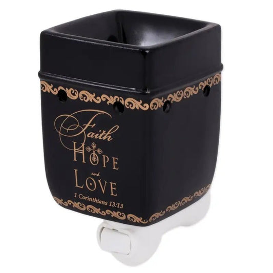 Faith Hope Love Plug-in Warmer - Scented Oil Warmers black ceramic nightlight