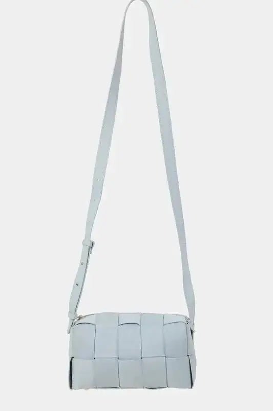 Fame Woven Crossbody Bag with Adjustable Strap - Light Blue / One Size - Bags
