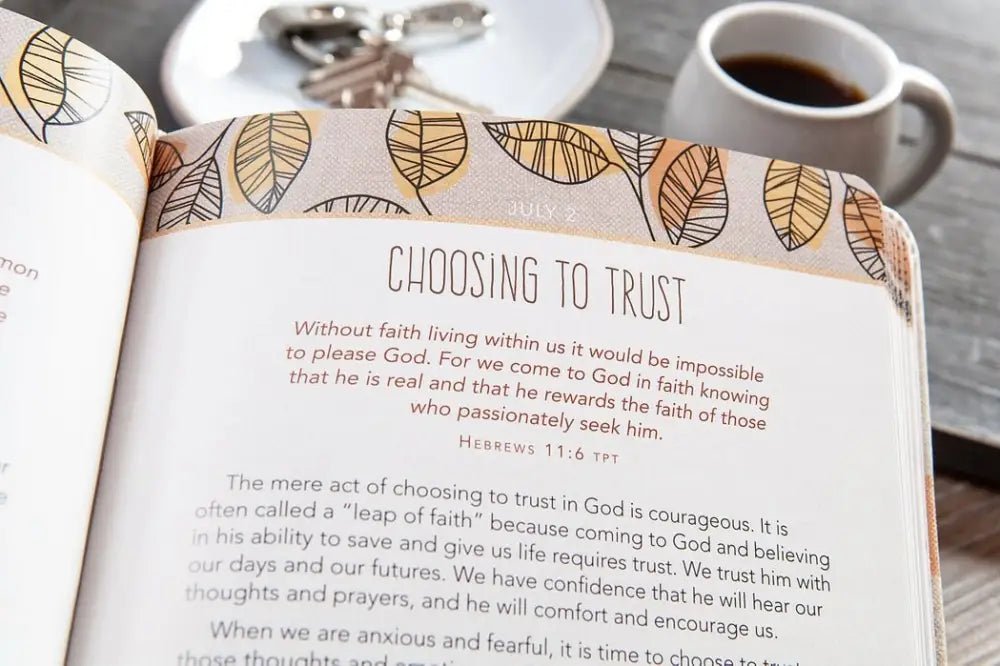 For I Know the Plans Faux Leather Devotional - Devotionals open book faith-based message