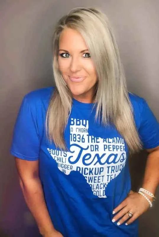 Fox and Owl Royal Blue Texas Christian T-Shirt for Women