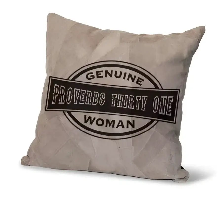 Genuine Woman Recycled Leather Pillow - Genuine Woman - Throw Pillows decorative pillow proverbs thirty woman