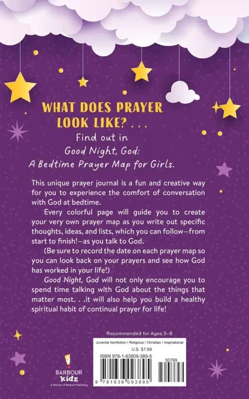 Good Night God: A Bedtime Prayer Map for Girls - Journals cover prayer journal girls