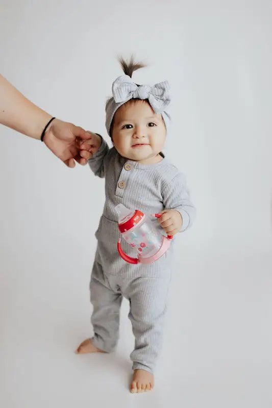 Gray Baby Ribbed Playsuit with pockets by Three Little Tots - Toddler Pajamas