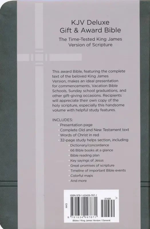 Gray Cross KJV Deluxe Gift & Award Bible - Bibles