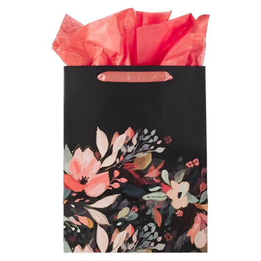 Hope and a Future Midnight Botanical Large Portrait Gift Bag - Jeremiah 29:11 - Gift Bags