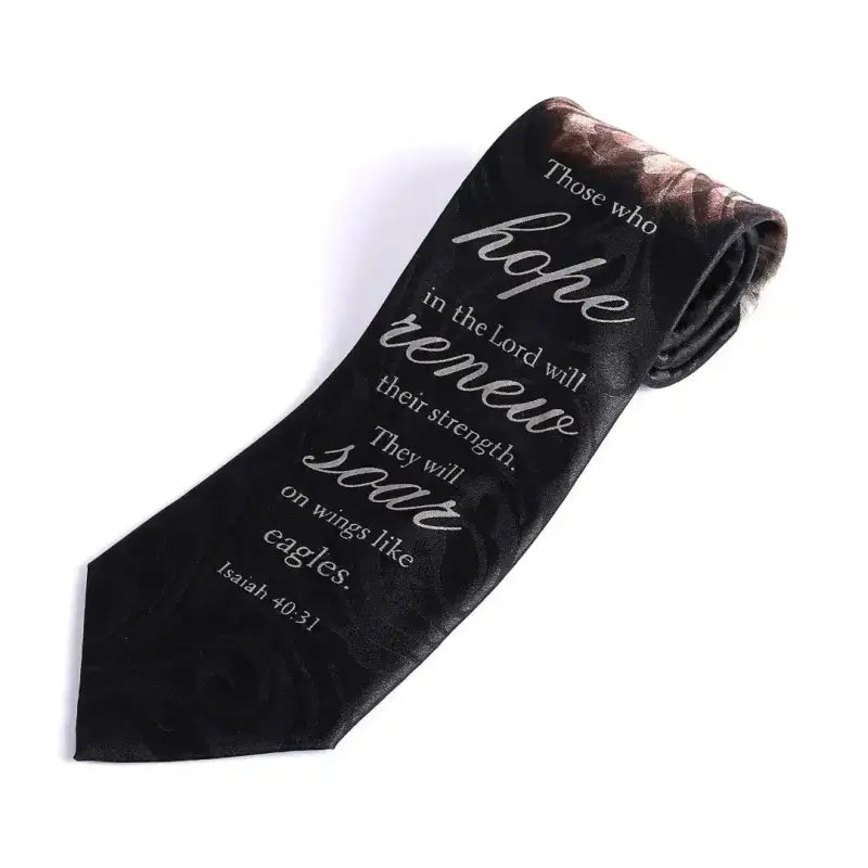 Hope Renew Soar Men’s Christian Tie – Isaiah 40:31 Eagle Scripture Necktie - Neckties