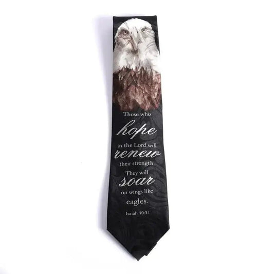 Hope Renew Soar Men’s Christian Tie – Isaiah 40:31 Eagle Scripture Necktie - Neckties