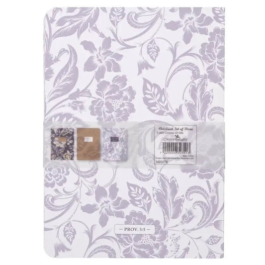 I Can Do All Things Honey-brown and Navy Large Notebook Set - Philippians 4:13 - Notebooks