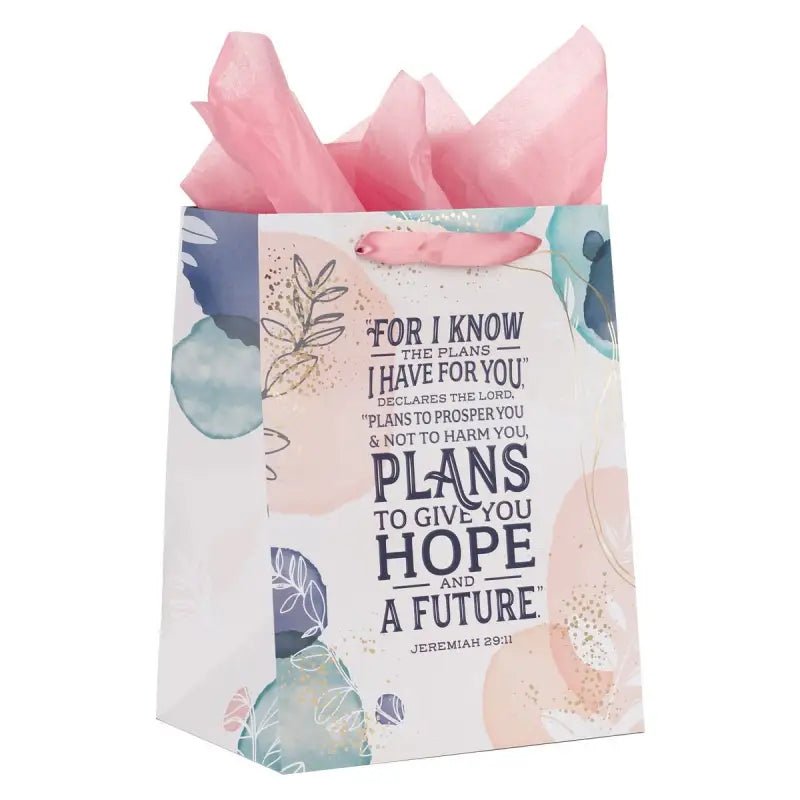 I Know the Plans Large Portrait Gift Bag with Card Set - Jeremiah 29:11 - Gift Bags