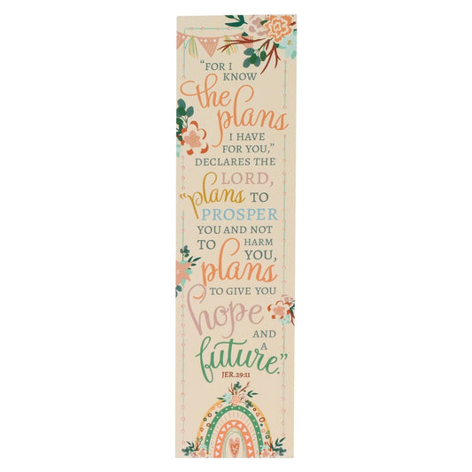 I Know the Plans Peach Floral Sunday School/Teacher Bookmark Set - Jeremiah 29:11 | Bookmarks | 1