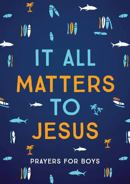 It All Matters to Jesus For Boys Devotional - Devotionals book cover beach-themed illustrations