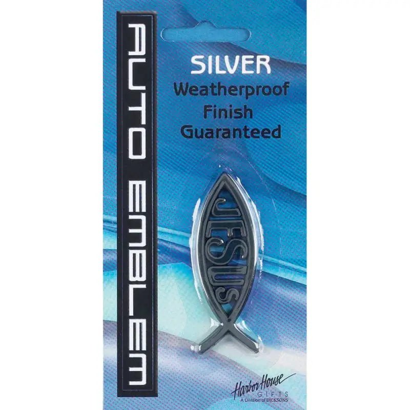 Jesus Fish Magnetic Auto Emblem - Vehicle Magnets silver jesus fish auto emblem