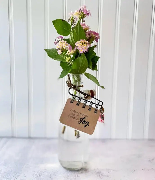 Joy Scripture Flip - Scripture Flips floral arrangement decorative tag