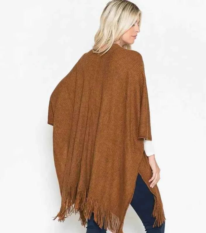Justin & Taylor Harlow Camel Shawl for Women with Fringe