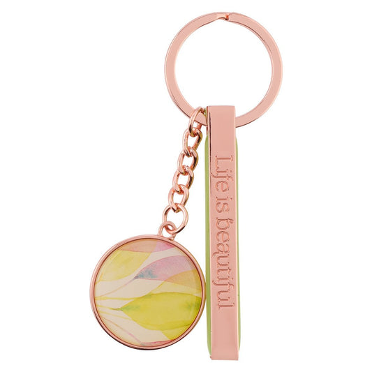Life Is Beautiful Citrus Leaves Rose Gold Key Ring | Keychains | 2