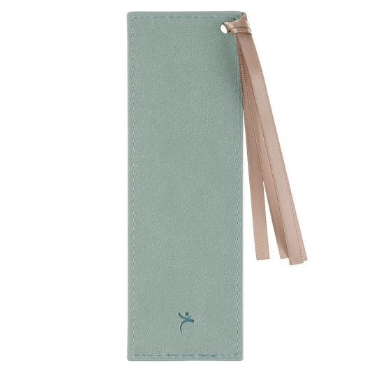 Live by Faith Teal Faux Leather Bookmark - 2 Corinthians 5:6 - 7 | Bookmarks | 2