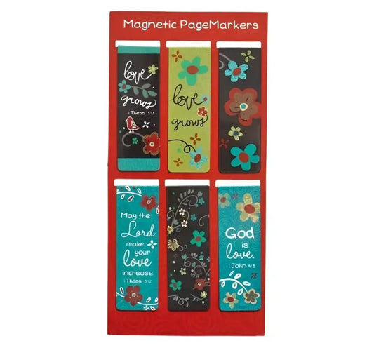 Love Never Fails Magnetic Bookmarks Set - Magnetic Bookmarks magnetic page markers floral designs