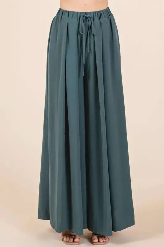 Mittoshop Pleated Wide Leg Pants - Wide Leg Pants
