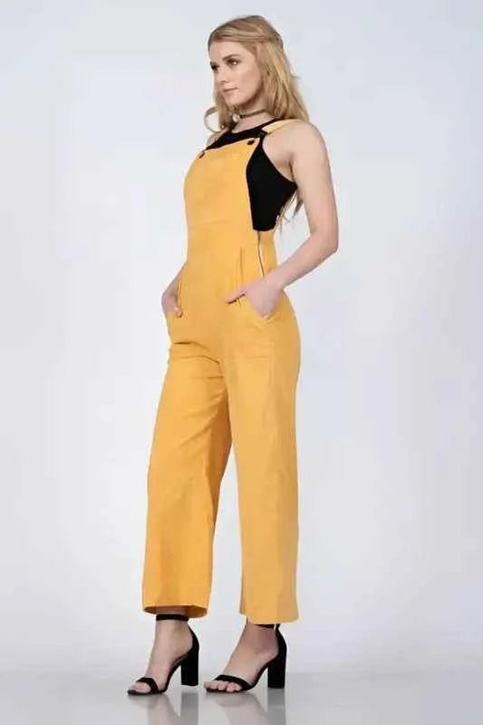 Mustard Soft Corduroy Farmer Style Jumpsuit